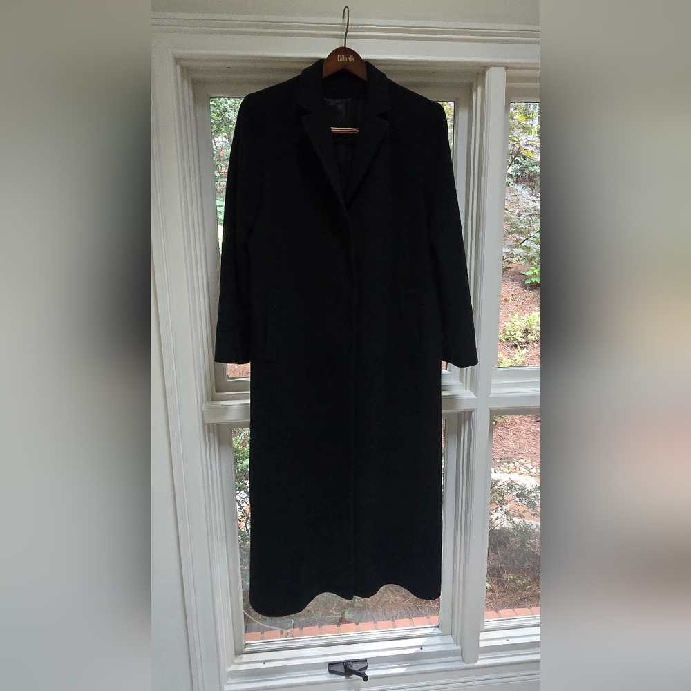 Elegant Black Trench Coat Cashmere